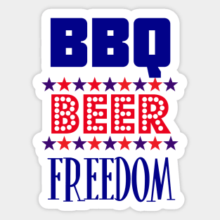 BBQ Beer Freedom parody Sticker